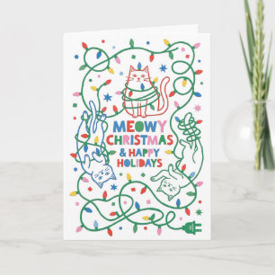 Katten Kerstmis Grappige Katten Feestdagen Kaart