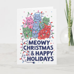 Katten Kerstmis Grappige Katten Feestdagen Kaart