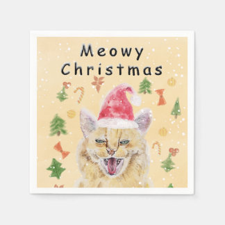 Katten Kerstmis kat grappig en schattig kat  Servet