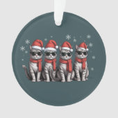 Katten Kerstmis Kat Mam Vakantie Kerstmis Kerstman Ornament (voorkant)