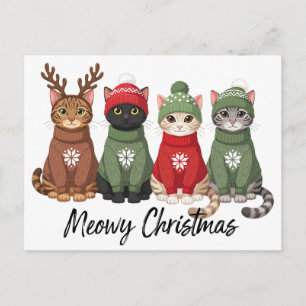 Katten Kerstmis Katten Horrortrui Rendier Kerstmis Feestdagenkaart