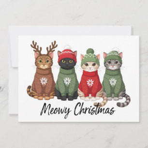 Katten Kerstmis Katten Horrortrui Rendier Kerstmis Kaart
