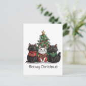 Katten Kerstmis Katten Kerstboom Briefkaart (Staand voorkant)