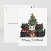 Katten Kerstmis Katten Kerstboom Briefkaart (Voorkant / Achterkant)