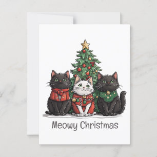 Katten Kerstmis Katten Kerstboom Briefkaart