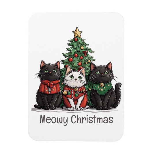 Katten Kerstmis Katten Kerstboom Magneet (Verticaal)