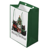 Katten Kerstmis Katten Kerstboom Medium Cadeauzakje (Voorkant Gekanteld)