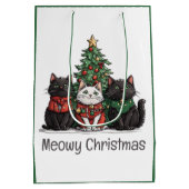 Katten Kerstmis Katten Kerstboom Medium Cadeauzakje (Achterkant)