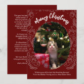 Katten Kerstmis Katten Kerstkaart Donkerrood Kaart (Voorkant / Achterkant)