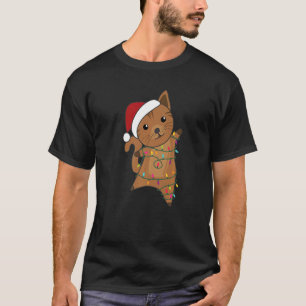 Katten Kerstmis Kerst Dieren Feeërieke Lichten Met T-shirt