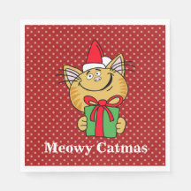 Katten Kerstmis Kerstkat Papieren Servetten