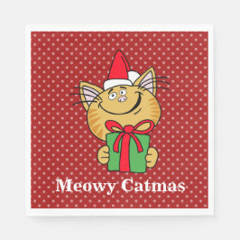 Katten Kerstmis Kerstkat Papieren Servetten