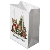 Katten Kerstmis Medium Cadeauzakje (Achterkant Gekanteld)