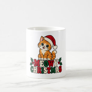 Katten Kerstmis Mooie Kat Keramische Mok