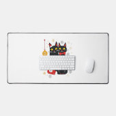 Katten Kerstmis Retro 50s 60s Xmas (2) Bureaumat (Keyboard & Muis)