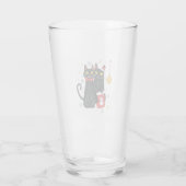 Katten Kerstmis Retro 50s 60s Xmas (2) Glas (Achterkant)