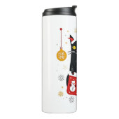Katten Kerstmis Retro 50s 60s Xmas (2) Thermosbeker (Gedraaid links)