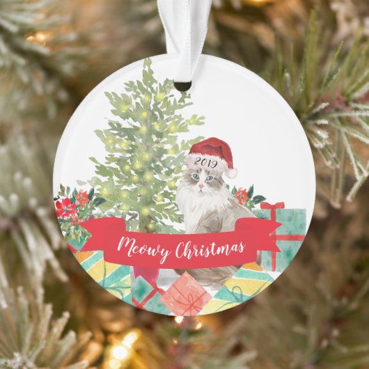 Katten Kerstmis Siberische Kat Ornament (Boom)