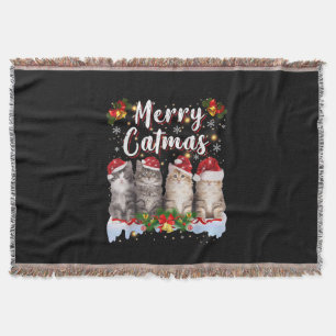 Katten Kerstmis Sinterklaas Muts Grappig Vrolijke Deken