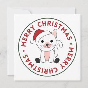 Katten Kerstmis Sneeuw Winter Dieren Katten Uitnod Kaart
