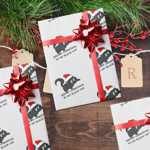 Katten Kerstmis Zwarte Kat Douane Inpakpapier