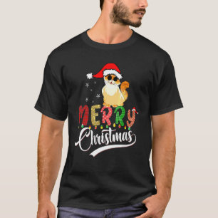 Katten Kerstmuts Kerstlichtjes Schattige Katten Ke T-shirt