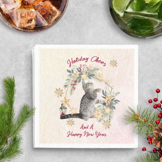 Katten Kerstservetten – Winter Wreath Ontwerp Servet