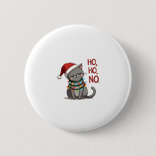 Katten Kerstshirt Kinderen Grappige Kerstman Kat K Ronde Button 5,7 Cm