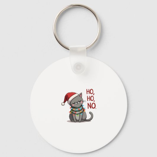 Katten Kerstshirt Kinderen Grappige Kerstman Katte Sleutelhanger (Voorkant)