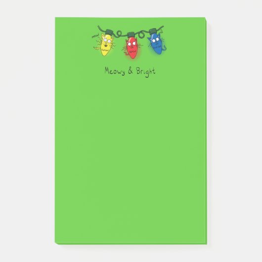 Katten Kerstverlichting Grappige Meowy en Helder Post-it® Notes (Voorkant)