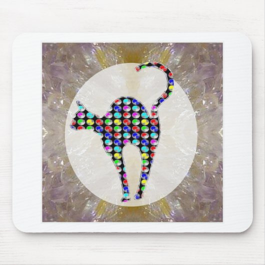 Katten Keukenhuisdieren, geverfd Muismat (Voorkant)