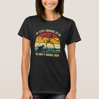 Katten kiezen ons. Vintage Retro Halloween Griezel T-shirt