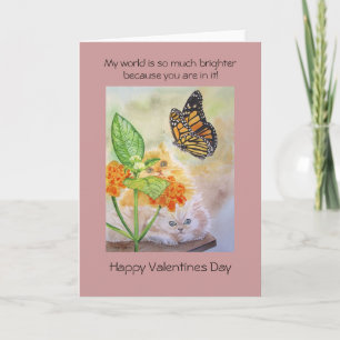 Katten kijken naar vlinder valentijn feestdagen kaart