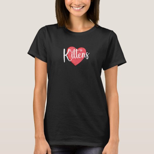 Katten Kitten Adoptie Hartvormige Kittens T-shirt (Voorkant)