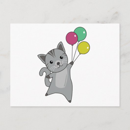 Katten Kitten ballonnen luiden: gezonde katten Briefkaart (Voorkant)