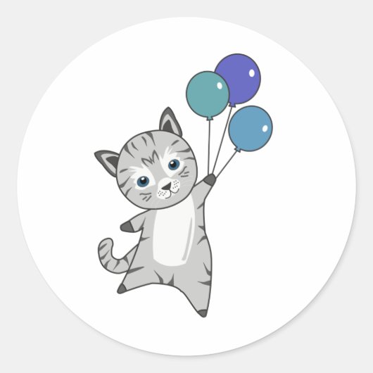 Katten Kitten ballonnen luiden: gezonde katten Ronde Sticker (Voorkant)