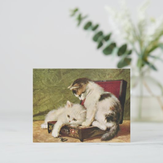 Katten Kitten Illustration Art Briefkaart (Staand voorkant)