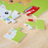 Katten Kittens Castle Blue en Red Jigzaag Puzzle Legpuzzel (Zijkant)