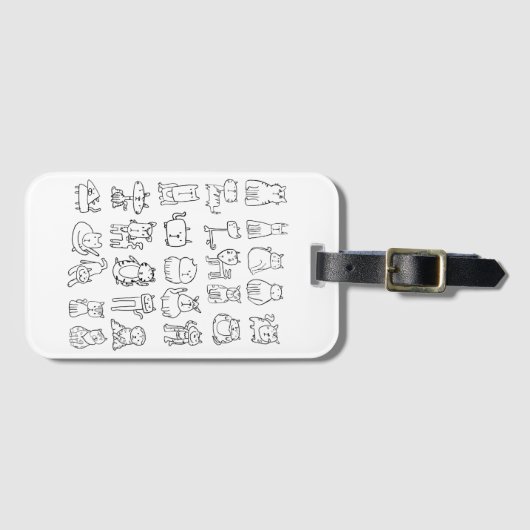 Katten Kittens en kattendoodles Bagagelabel (Voorkant (horizontaal))