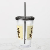 Katten Kittens lopen met paraplu's Sneeuwgeel Acryl Drinkbeker (Rechts)