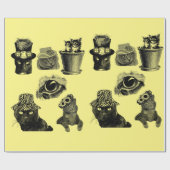 Katten Kittens Pets Art Ilustraties Cadeaupapier (Vlak)