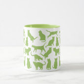 Katten kleuren limoen groen mok (Midden)
