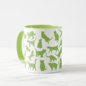 Katten kleuren limoen groen mok (Voorkant links)