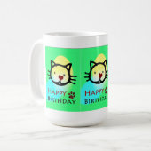 Katten kleurrijke kattenpoten koffiemok (Voorkant links)