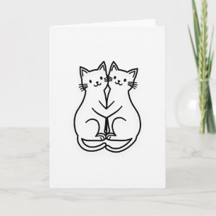 Katten Knuffelen Liefde Wenskaart Kaart