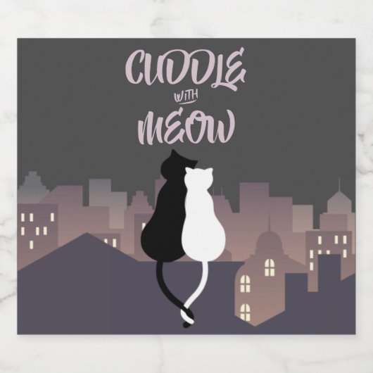 Katten knuffelen Schattigee Valentijnsdag Bier Etiket (Enkel label)