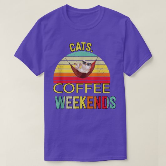 Katten Koffee Weekend Sarcastische Humor T-shirt (Design voorkant)