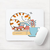 Katten, koffie en boeken muismat (Met muis)