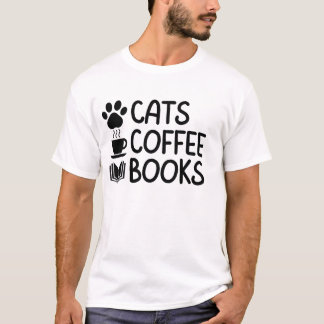 Katten, Koffie en Boeken shirt, voor kattenliefheb T-shirt