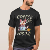 Katten Koffie en Codeur Programmeur T-shirt (Voorkant)